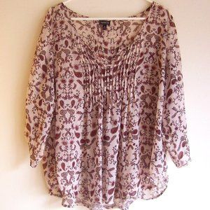 Torrid Floral / Leaf  Sheer Top SZ- 0